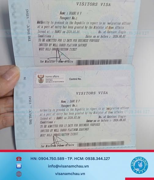 Đậu Visa Du lịch Nam Phi — Bác Thanh Hùng