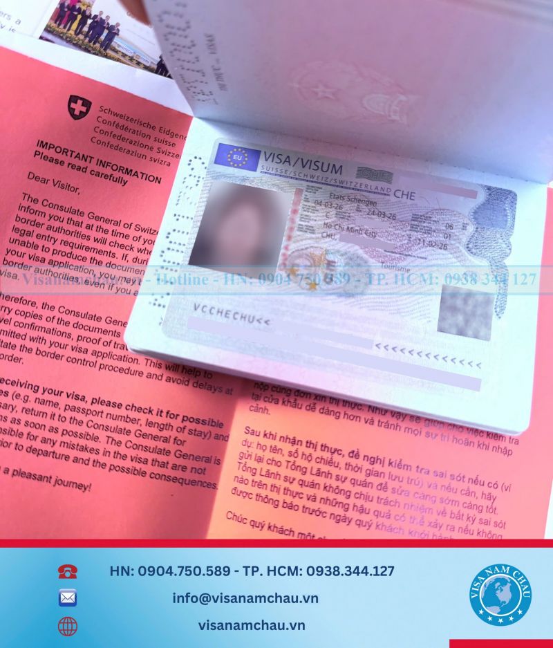 Đậu Visa Du lịch Thụy Sĩ — Chị Mỹ Phương