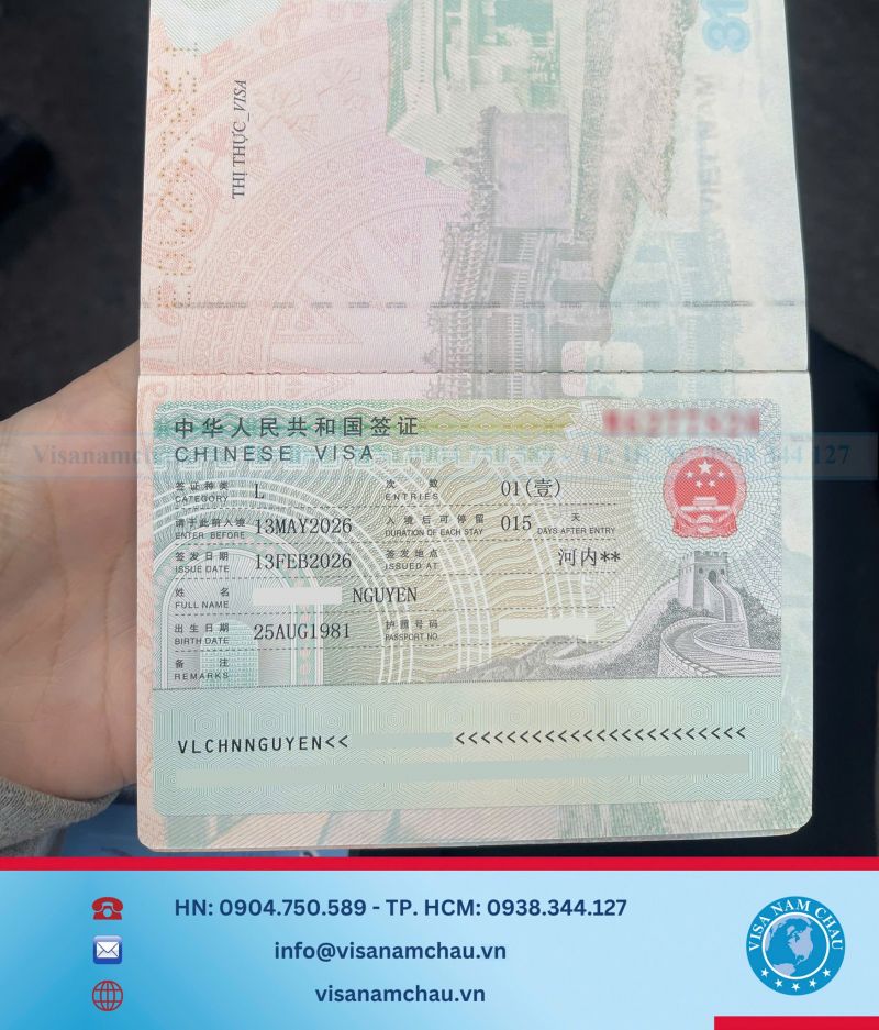 Đậu Visa Du lịch Trung Quốc — Cô Bích Oanh